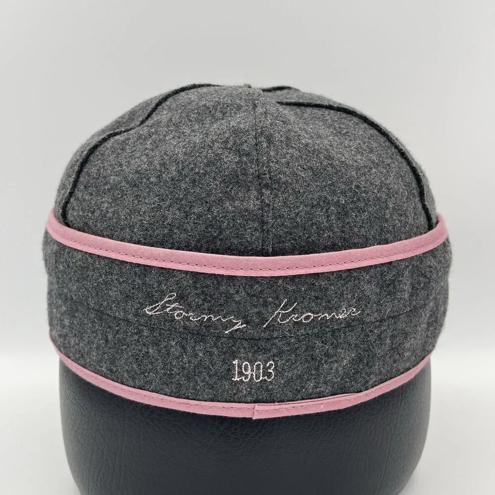 Stormy Kromer Petal Pusher Winter Cap Hat Wool Gray Pink Size 7